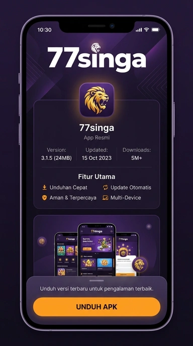 Tampilan halaman APK 77singa
