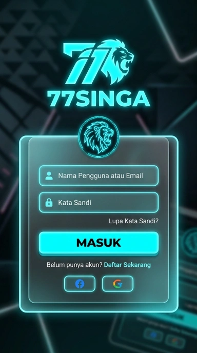 Tampilan halaman login 77singa