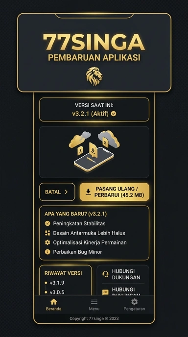 Tampilan riwayat versi 77singa