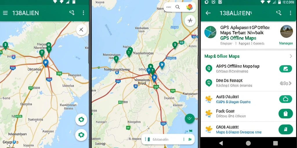 Tampilan antarmuka 138ALIEN dengan fitur GPS Offline Maps.