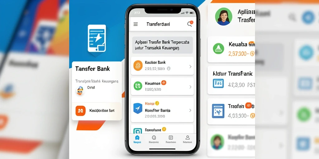 Tampilan antarmuka aplikasi Transfer Bank 2757 yang modern dan intuitif.