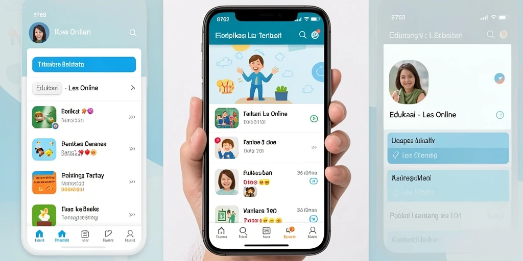 Tampilan antarmuka aplikasi Les Online 8768 yang user-friendly.