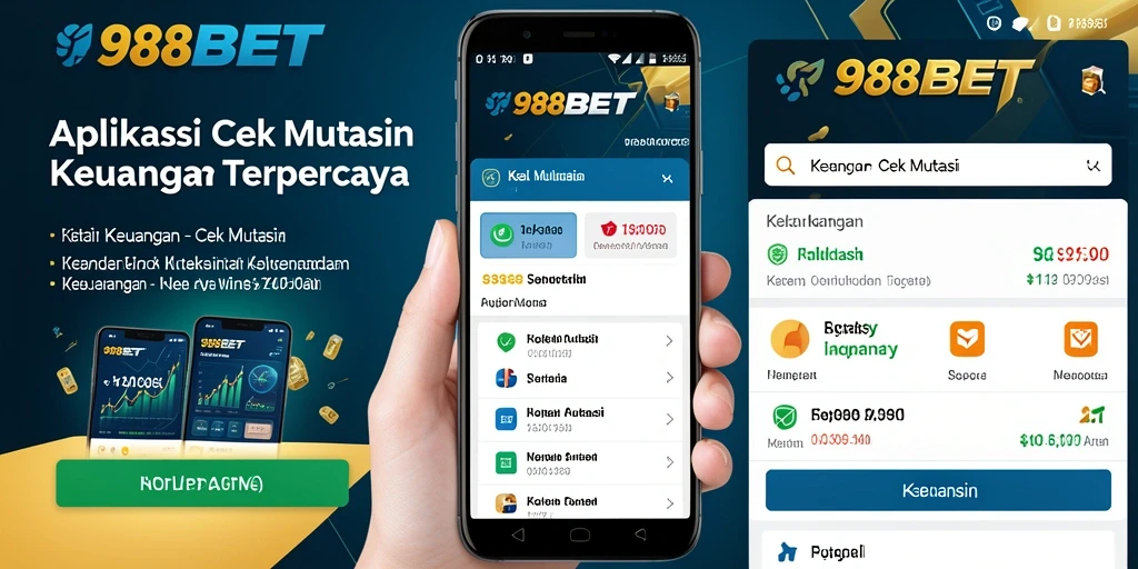 Tampilan utama aplikasi 988BET yang menunjukkan mutasi keuangan.
