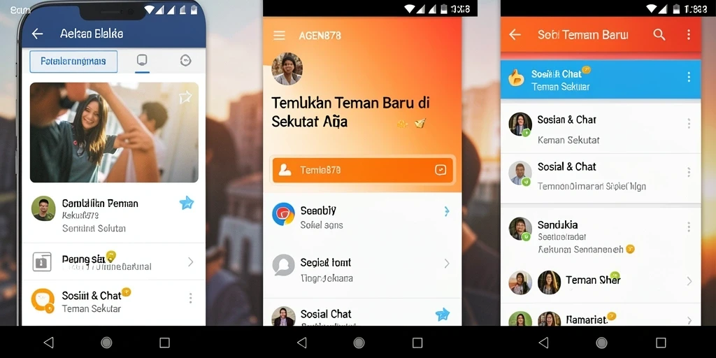 Tampilan antarmuka AGEN878 yang menampilkan fitur pencarian teman baru.