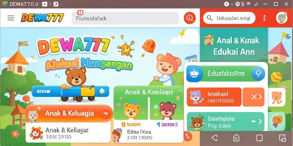Antarmuka DEWA777 yang ramah anak dengan permainan edukatif.