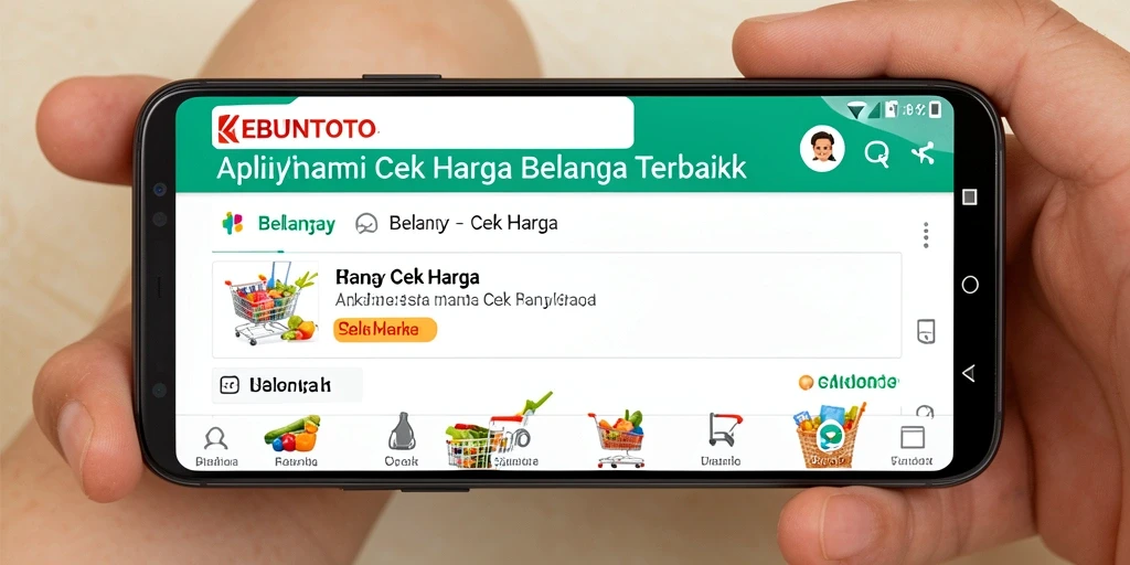 Antarmuka aplikasi KEBUNTOTO yang menampilkan fitur Cek Harga dengan jelas.