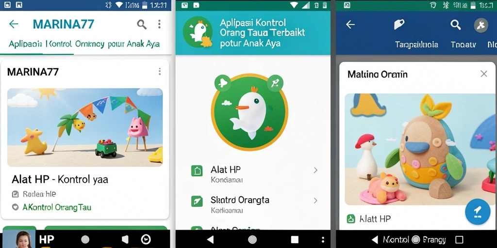 Antarmuka MARINA77 yang intuitif untuk kontrol orang tua.