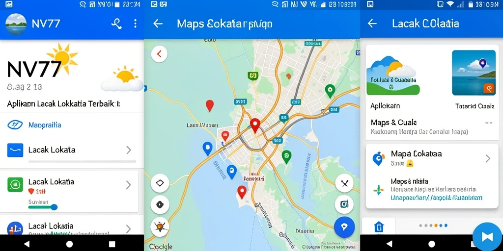 Antarmuka NV77 saat melacak lokasi pengguna secara real-time.